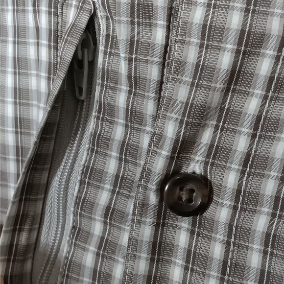 Eddie Bower Plaid Button Down Shirt Brown Tan Long Sleeve Size Medium Men's - Picture 8 of 10